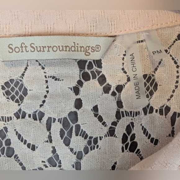 Soft Surroundings ombre size petite medium lace button down shirt - Picture 4 of 13